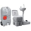 vidaXL Tragbare Campingtoilette mit Waschbecken und Wasserbeh&auml;lter