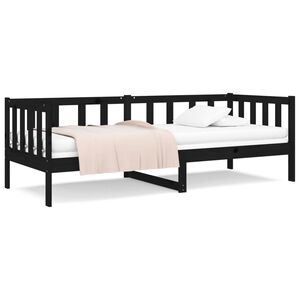 vidaXL Tagesbett Schwarz 80x200 cm Massivholz Kiefer
