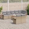 vidaXL Gartensofa-set mit Kissen 9 pcs Beige Poly-Rattan