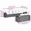 vidaXL 8-tlg. Garten-Sofagarnitur mit Kissen Braun Poly Rattan