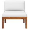 vidaXL Garten-Mittelsofa mit Kissen Holz Akazie & Seil