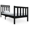 vidaXL Massivholzbett Schwarz 75x190 cm