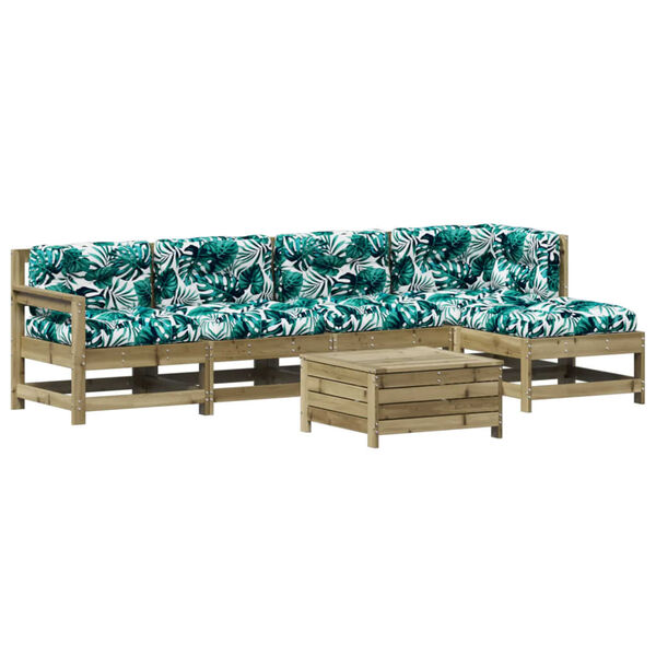 vidaXL 6-tlg. Garten-Lounge-Set mit Kissen Impr&auml;gniertes Kiefernholz