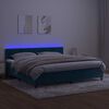 vidaXL Boxspringbett mit Matratze & LED Dunkelblau 200x200 cm Samt