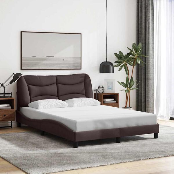 vidaXL Bettgestell ohne Matratze "Hvar" Dunkelbraun 120x200 cm Stoff