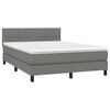 vidaXL Boxspringbett mit Matratze Dunkelgrau 140x200 cm Stoff