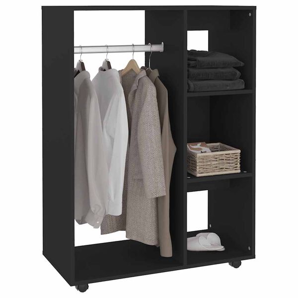 vidaXL Kleiderschrank Schwarz 80x40x110 cm Holzwerkstoff