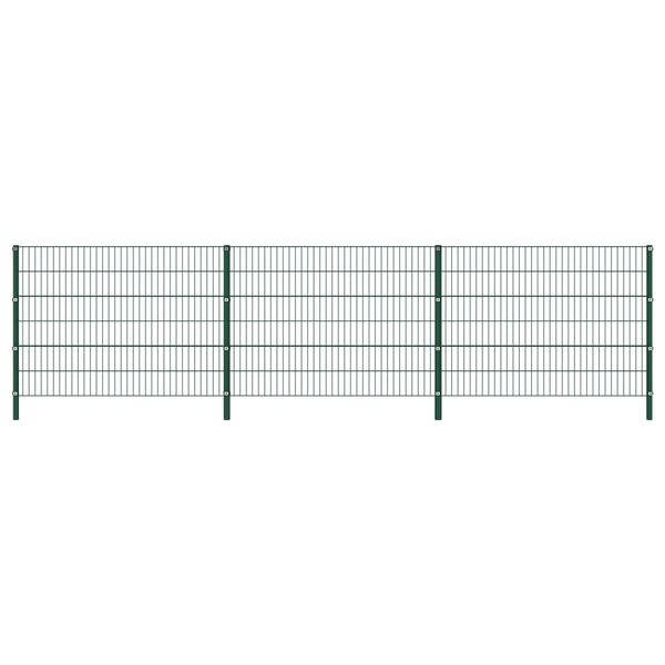 vidaXL Zaunelement mit Pfosten Eisen 522 x 120 cm Gr&uuml;n