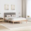vidaXL Bettgestell mit gepolstertem Kopfteil Braun 150 x 200 cm
