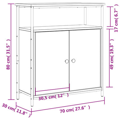 vidaXL Sideboard Braun Eichen-Optik 70x30x80 cm Holzwerkstoff