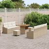 vidaXL Garten-Sofa-Set mit Kissen mit Speicher 10 pcs Beige und Creme