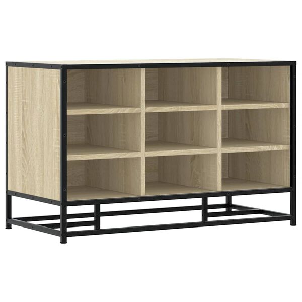 vidaXL Schuhbank Sonoma-Eiche 84x40x53,5 cm Holzwerkstoff und Metall