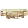 vidaXL Outdoor-Sofagarnitur 7 stk. Wei&szlig; und Creme Polyester