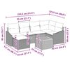 vidaXL Gartensofa-set mit Speicher 7 pcs Schwarz Poly-Rattan