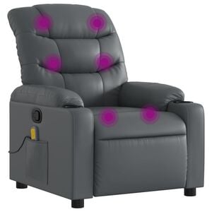 vidaXL Massagesessel Relaxsessel Grau Kunstleder