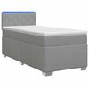 vidaXL Boxspringbett mit Matratze und LED Hellgrau 90 x 200 cm Stoff