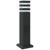 vidaXL Wegeleuchten mit Steckdose 3 Stk. Schwarz 50 cm Aluminium