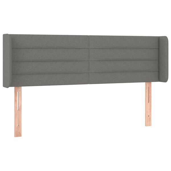 vidaXL LED Kopfteil Dunkelgrau 147x16x78/88 cm Stoff