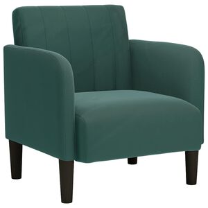 vidaXL Sessel mit Armlehnen Dunkelgr&uuml;n 54 cm Samt
