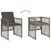 vidaXL 7-tlg. Garten-Essgruppe mit Kissen Grau Poly Rattan
