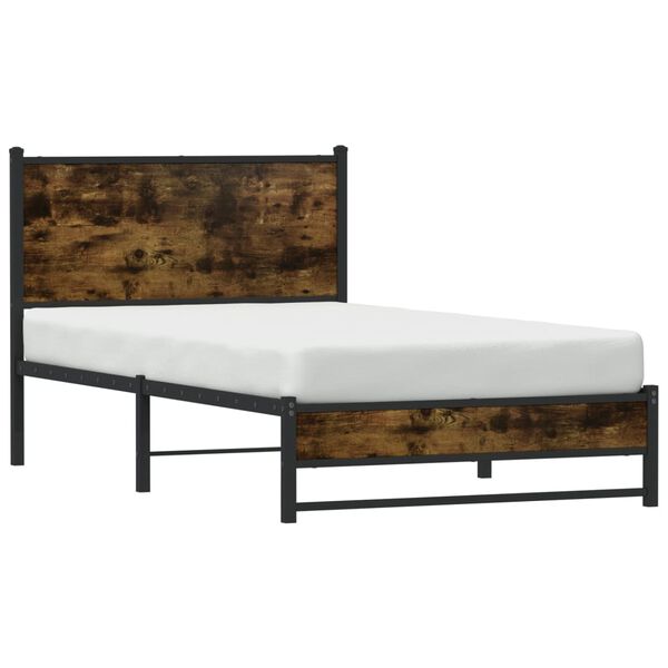vidaXL Metallbett ohne Matratze R&auml;uchereiche 107x203 cm