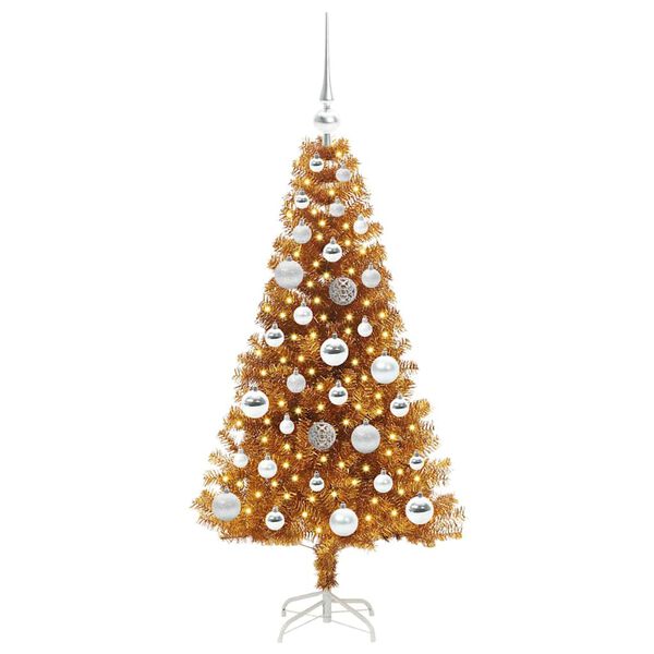 vidaXL Weihnachtsbaum mit 150 LEDs mit St&auml;nder Gold 120 cm Haustier