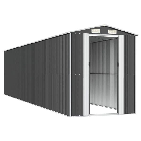 vidaXL Ger&auml;teschuppen Anthrazit 192x855x223 cm Verzinkter Stahl