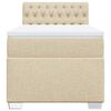 vidaXL Boxspringbett mit Matratze Creme 90x190 cm Stoff