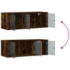 vidaXL Wandschrank mit Glast&uuml;ren R&auml;uchereiche 102x37x35 cm