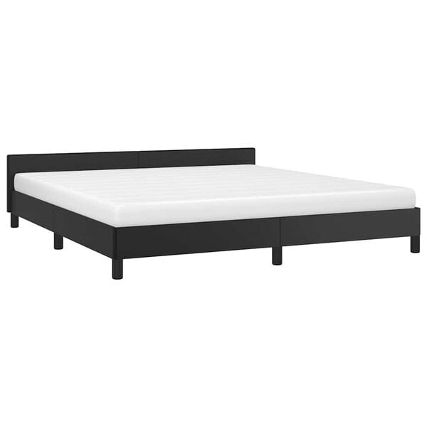 vidaXL Bettgestell mit Kopfteil ohne Matratze Schwarz 180x200 cm