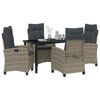 vidaXL Garten Essgruppe mit Kissen 5 pcs Grau Poly-Rattan