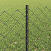 vidaXL Zaun mit Pfosten Grau 0,6 x 10 m Stahl und PVC