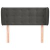 vidaXL Kopfteil mit Ohren Dunkelgrau 103x23x78/88 cm Samt