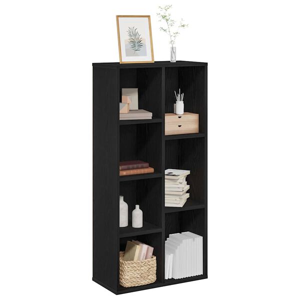vidaXL B&uuml;cherregal Schwarz Eichen-Optik 50 x 25 x 102 cm