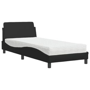 vidaXL Bett mit Matratze "Dover" Schwarz 90x200 cm Kunstleder
