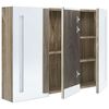 vidaXL LED-Bad-Spiegelschrank 89x14x62 cm Eichen-Optik