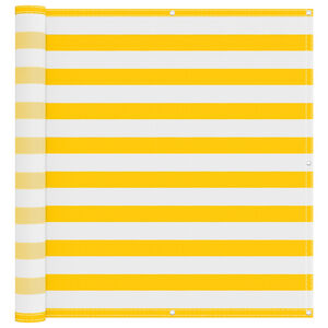 vidaXL Balkonsichtschutz Gelb und Wei&szlig; 110 x 700 cm Oxford-Stoff