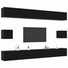 vidaXL TV-Schrankset 8 pcs Schwarz Eichen-Optik Holzwerkstoff