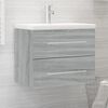 vidaXL Waschbeckenschrank mit Einbaubecken Grau Sonoma Holzwerkstoff