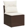 vidaXL Sofa Set mit Kissen mit Speicher Braun und Creme Poly-Rattan