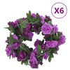 vidaXL Weihnachtskr&auml;nze Blumen 6 Stk. Helllila 240 cm