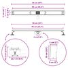 vidaXL Duschabfluss mit Glash&uuml;lle und 360&deg; Siphon Schwarz 90 cm