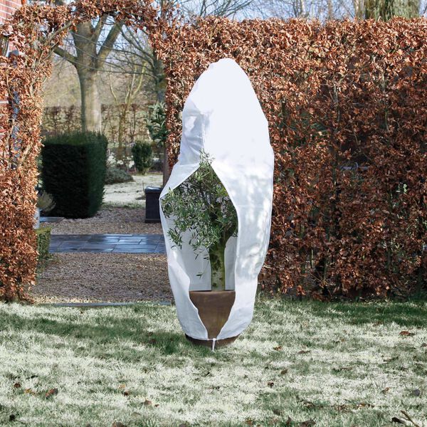Nature Wintervlies mit Rei&szlig;verschluss 70 g/m&sup2; Wei&szlig; 2,5&times;2,5&times;3 m