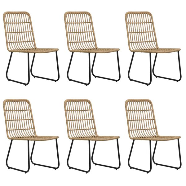 vidaXL 7-tlg. Garten-Essgruppe Poly Rattan und Glas