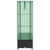 vidaXL Hochbeet mit Gew&auml;chshaus-Aufsatz Rattan-Optik 40x40x139 cm