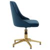 vidaXL Esszimmerst&uuml;hle 6 Stk. Drehbar Blau Samt