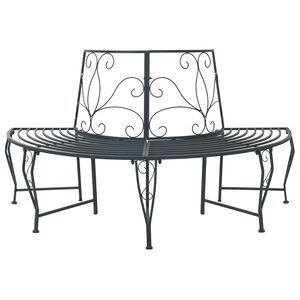 vidaXL Baumbank 4-Sitzanzahl 160 x 80 x 89 cm Stahl Silber Grau