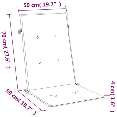 vidaXL Hochlehner-Auflagen 4 Stk. Melange Creme 120x50x4 cm Stoff