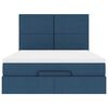 vidaXL Ottoman-Bett mit Matratze Blau 140x200 cm Stoff