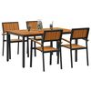 vidaXL Garten Essgruppe 5 pcs Schwarz Massivholz Akazie